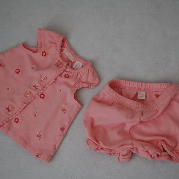 First Impressions, 0-3M Infant Baby, 100% Cotton Pink Set - Picture 2 of 13